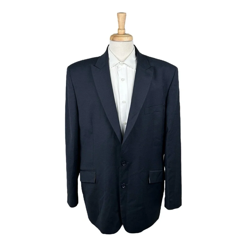Dolce & Gabbana Blue Wool Blend VTG Peak Lapel Blazer Mens 48R IT 62